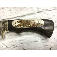 НОЖ ГАЛЕОН, СТАЛЬ 95Х18, ВЕНГЕ, ВСТАВКА КОСТЬ